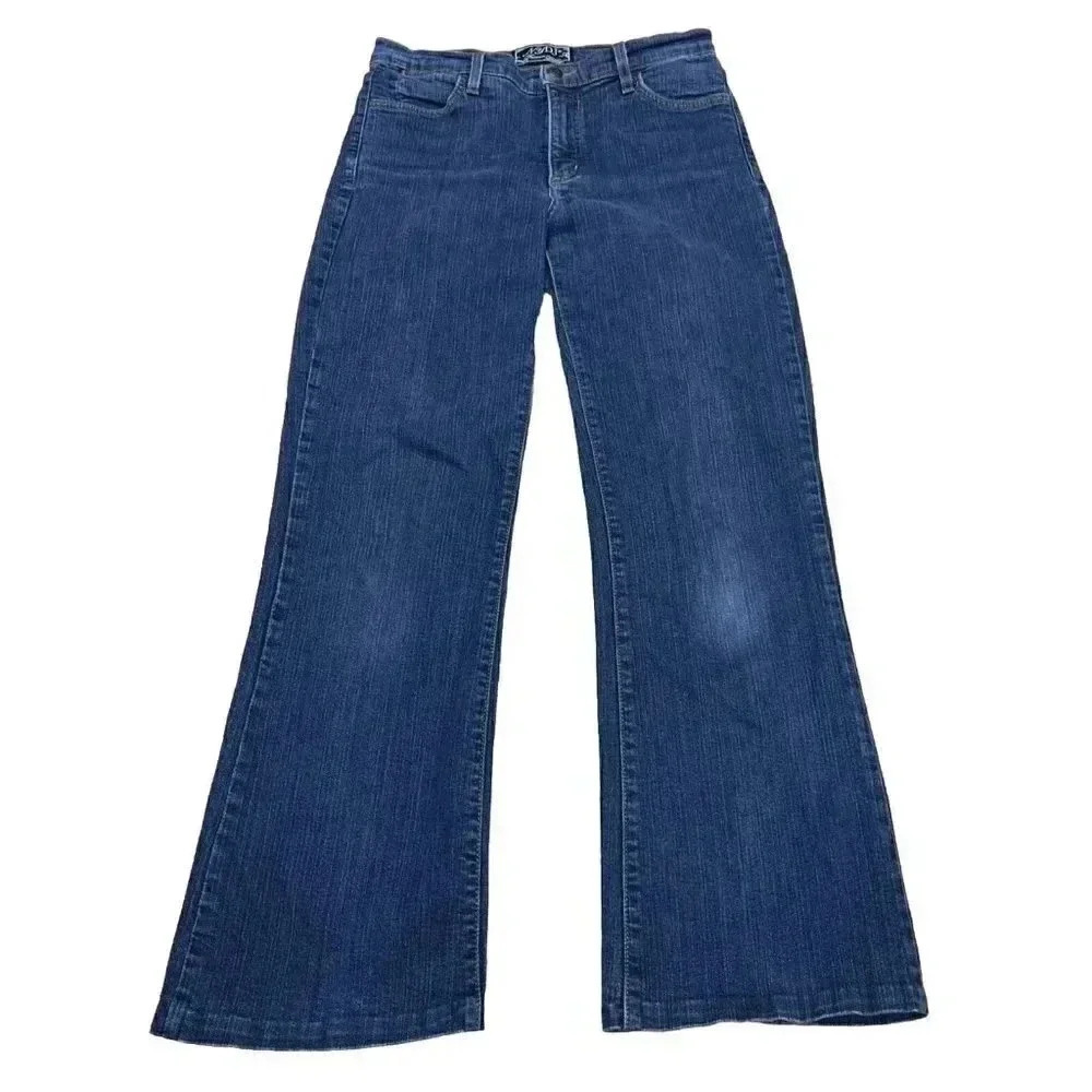 NYDJ Straight Leg Womens Mid Rise Dark Wash Jeans Size 4